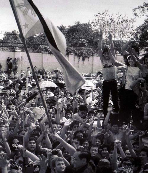 filipino people rally to oust President Marcos