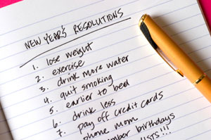 new year's resolutions list
